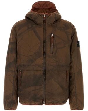 Stone Island 4100044 Laser Forest Camo Crinkle Reps-Tc Parka - Brown