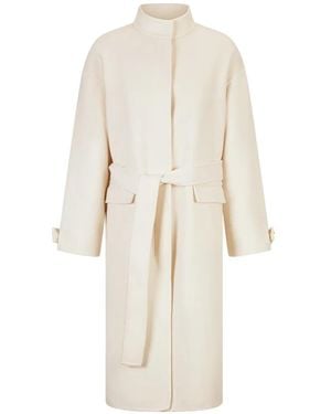 Shanghai Tang Ginger Flower Buttoned Coat - White