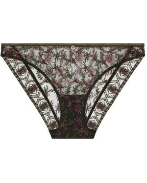Aubade Sound Of Heart Embroidered Briefs - Grey
