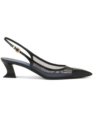 Lanvin Point-Toe Sling-Back Court Shoes - White