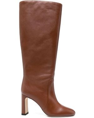 Stuart Weitzman 85mm Babette leather knee-high boots - Marrón