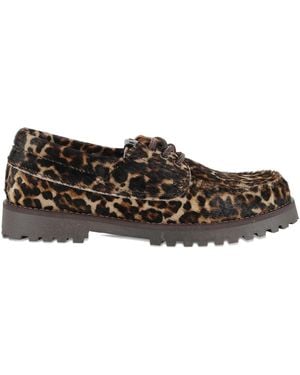 COPENHAGEN Leopard-print leather Derby shoes - Marrón