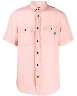DIESEL Plain Flap-Pocket Shirt - Pink