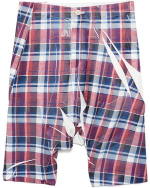 Comme des Garçons チェック ツイル ショートパンツ - ブルー