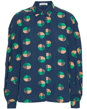 Henrik Vibskov Circle-Jacquard Layered Shirt - Blue