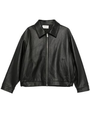 Second/Layer Chaqueta Barras De Piel - Negro