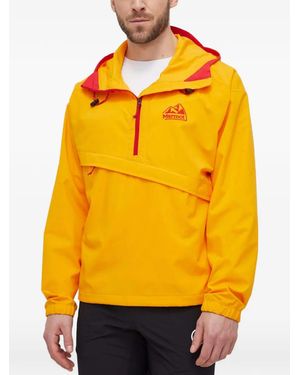 Marmot Logo-Embroidered Hooded Jacket - Yellow