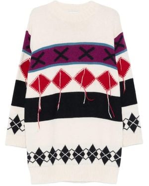 Iceberg Robe Mi-Longue À Losanges - White
