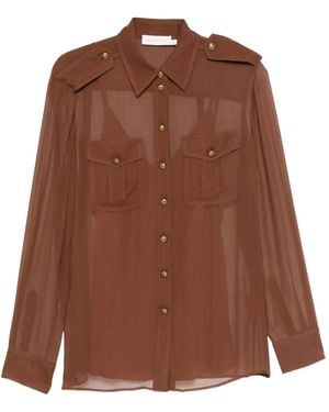 Zimmermann Chemise À Détail De Boutonnière - Marron