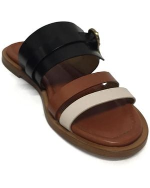 Sartore Sandales En Cuir À Boucle - Brown