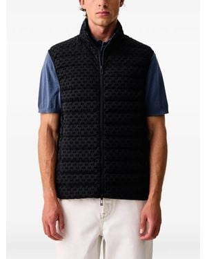 ARMANI EXCHANGE Logo-Print Quilted Gilet - Black