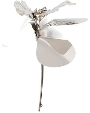 N°21 Floral-Motif Brooch - White