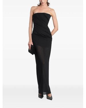 Alex Perry Strapless Draped Maxi Dress - Black