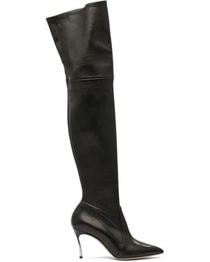 Casadei Blade レザーロングブーツ - ブラック