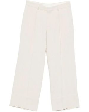 Sandro Pleat-Detail Wide-Leg Trousers - White