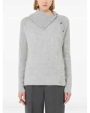 Sportmax Pullover Mit Zierknöpfen - Grau