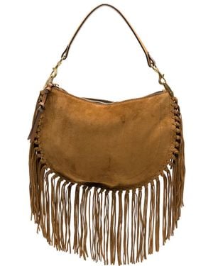 Isabel Marant Oskan Soft Zipped Fringe Bag - Black