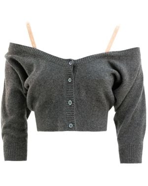 Miu Miu Cropped Cardigan - Grey