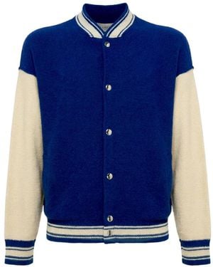 Laneus Gestrickte Bomberjacke - Blau