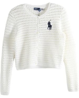 Polo Ralph Lauren Embroidered Cardigan - White
