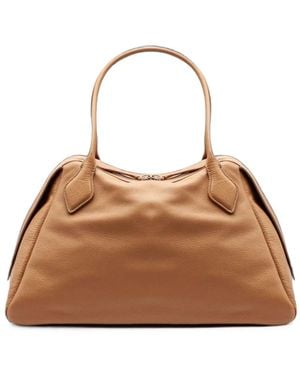 MINOBOSSI Abigail Grained Leather Tote Bag - Brown