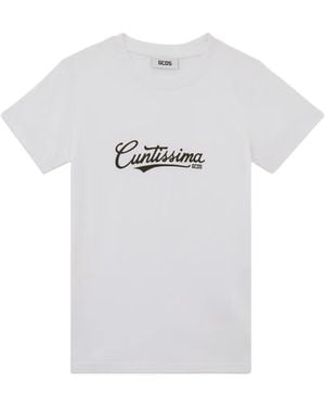 Gcds Lettering-Print T-Shirt - White