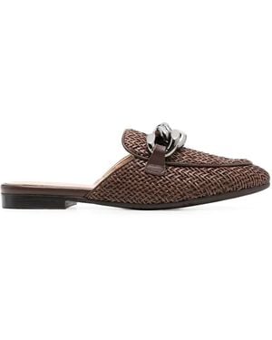 Casadei チェーンディテール ミュール - ブラウン