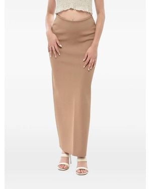 Max Mara Maxi Knit Pencil Skirt - Brown
