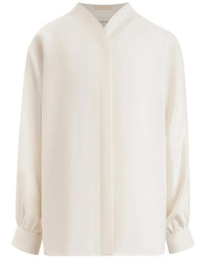 12 STOREEZ Alice Silk Blouse - White