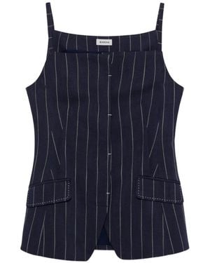 Jonathan Simkhai Striped-Pattern Sleeveless Blouse - Blue
