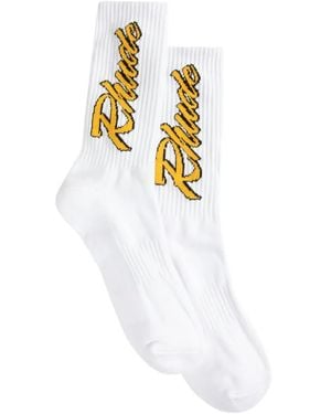 Rhude Legends Script Socks - White