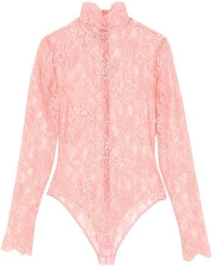 Valentino Garavani Floral-Lace Bodysuit - Pink