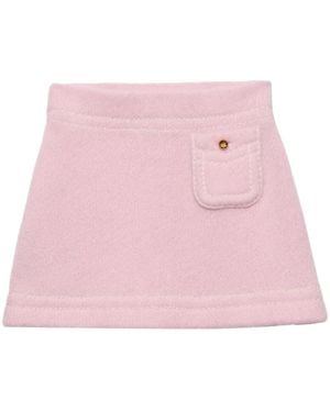 Prada Kaschmir-Minirock Mit Triangel-Logo - Pink