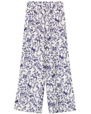 Alberto Biani Pantalones Estampados - Blanco