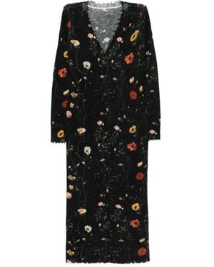 R13 Floral-Print Coat - Black