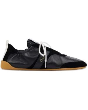 Chloé Kick Logo-Patch Sneakers - Black