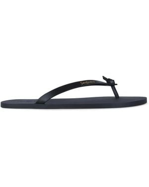 Saint Laurent Flip-Flops Mit Knoten - Weiß