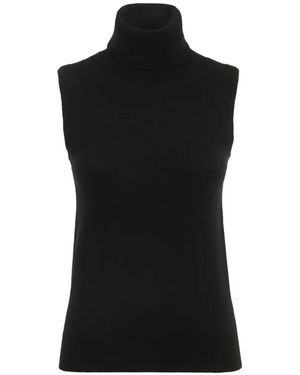 Michael Kors Pull Sans Manches À Col Montant En Cachemire - Black