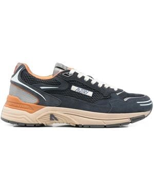 Autry Hyperway Paneled Suede Sneakers - Blue