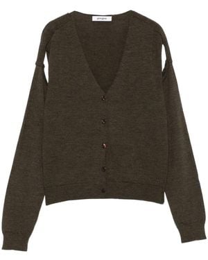 GIMAGUAS Button-Front Shoulder-Detail Cardigan - Green