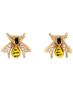Bimba Y Lola Enamel Bee Earrings - Metallic