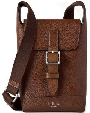 Mulberry Chiltern Buckle-Fastening Leather Phone Bag - Brown