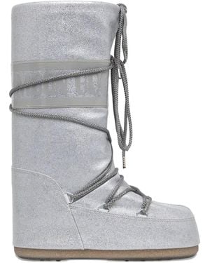 Moon Boot Lace-Up Snow Boots - Grey