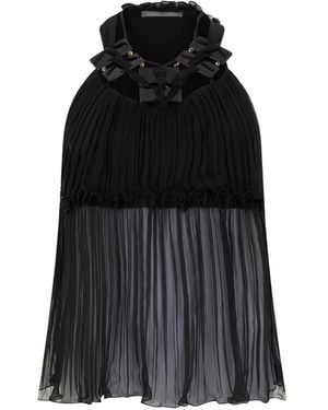 Alberta Ferretti Ruffled Pleated Top - Black