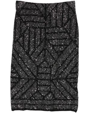 Circus Hotel Geometric Sequin Skirt - Black