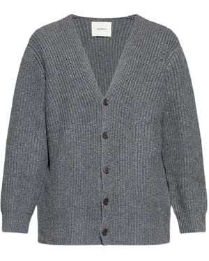 Lisa Yang Leander Ribbed Button Cardigan - Grey