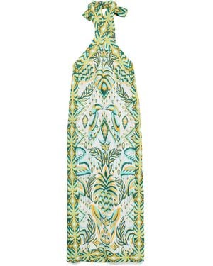 chinese dress ladies Off-White Tropical Lightness Sleeveless Maxi Dress  FARM Rio