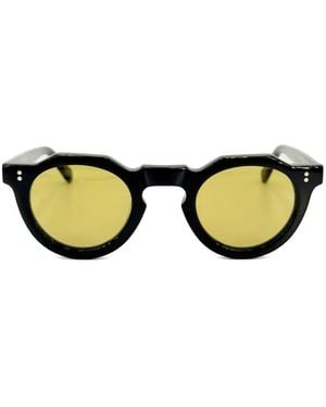 Lesca Pica Geometric-Sun Geometric-Frame Sunglasses - Black