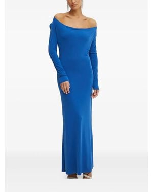 Patrizia Pepe Cowl-Neck Maxi Dress - Blue