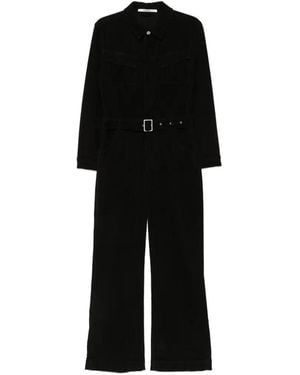 Homage Belted Corduroy Jumpsuit - Black